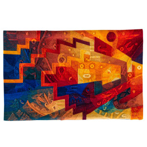Flight-of-the-Condor-in-the-Andes-Tapestry-Art-by-Maximo-Laura